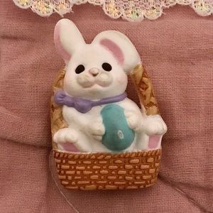 Vintage Easter Bunny Basket Pin